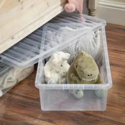 B&M Jumbo Underbed Storage Box With Lid 42L - Clear 6 B&M Jumbo Underbed Storage Box With Lid 42L - Clear -B&M Home Sales Store 257918 42l jumbo underbed storage box with lid clear 4