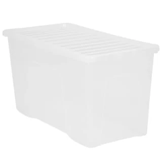 B&M Large Storage Box With Lid 110L - Clear 4 B&M Large Storage Box With Lid 110L - Clear - Image 4