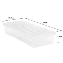 B&M Underbed Storage Box With Lid 55L - Clear 7 B&M Underbed Storage Box With Lid 55L - Clear -B&M Home Sales Store 307321 55l under bed storage box with lid 3