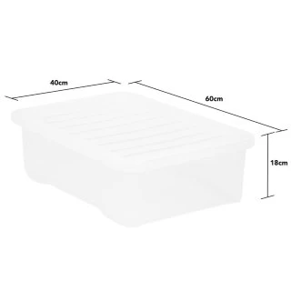 B&M Underbed Clear Storage Box With Lid 32L - Clear 4 B&M Underbed Clear Storage Box With Lid 32L - Clear - Image 4