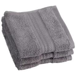 B&M Signature Zero Twist Face Cloth 3pk - Grey -B&M Home Sales Store 317253 Signature 3 pack Face Cloths grey
