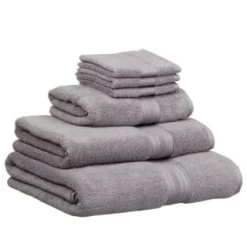 B&M Signature Zero Twist Face Cloth 3pk - Grey -B&M Home Sales Store 3172653 317254 317255 317256 Signature Zero Twist grey towels 1