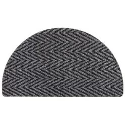 B&M Half Moon Indoor Chevron Doormat 40 X 70cm -B&M Home Sales Store 319759 Half Moon Indoor Chevron Mat 40x70cm light grey