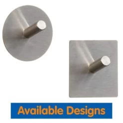 B&M Metal Adhesive Hooks 4pk - Square 8 B&M Metal Adhesive Hooks 4pk - Square -B&M Home Sales Store 332165 metal adhesive hoot set of 4 round