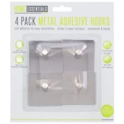 B&M Metal Adhesive Hooks 4pk - Square 7 B&M Metal Adhesive Hooks 4pk - Square -B&M Home Sales Store 332165 metal hooks 4pk square