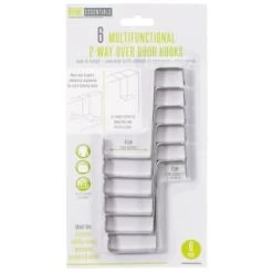 B&M Multifunctional 2-Way Overdoor Hooks 6pk