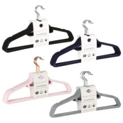 B&M Pure Velvet Hangers 8pk - Black -B&M Home Sales Store 333534 8pk velvet hangers group