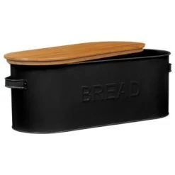 B&M The Organised Kitchen Bread Bin - Black -B&M Home Sales Store 334654 russell hobbs oval bread bin with wooden lid grey 71
