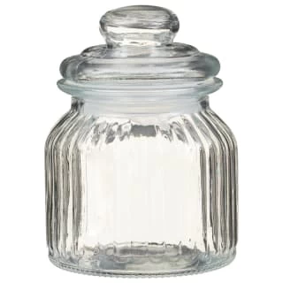 B&M Decorative Glass Storage Jar 1 B&M Decorative Glass Storage Jar