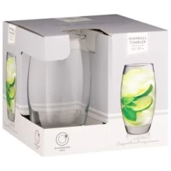 B&M Curved Hiball Glasses 4pk -B&M Home Sales Store 338803 set of 4 highball tumblers