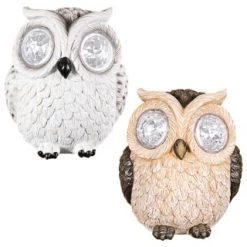 B&M Solar Resin Owl With Crystal Eyes - Brown -B&M Home Sales Store 342059 crystal eyes owl group