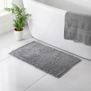 B&M Signature Microfibre Noodle Bath Mat - Grey 1 B&M Signature Microfibre Noodle Bath Mat - Grey