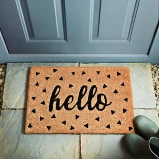 B&M Printed Coir Doormat - Hello 1 B&M Printed Coir Doormat - Hello