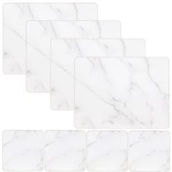 B&M Modern Cork Placemat & Coaster Set 8pc - Marble