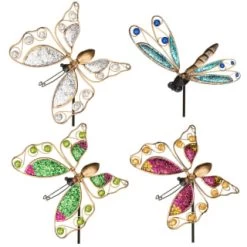 B&M Glitter Stake - Green Butterfly -B&M Home Sales Store 353659 glitter stakes main 2