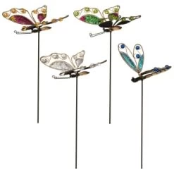 B&M Glitter Stake - Green Butterfly -B&M Home Sales Store 353659 glitter stakes main