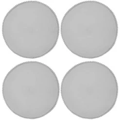 B&M Grey Round Pom Pom Placemats 4pk -B&M Home Sales Store 355688 pom pom placemats grey 3