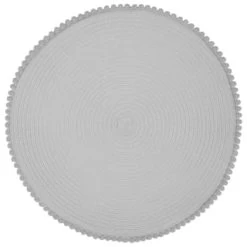 B&M Grey Round Pom Pom Placemats 4pk -B&M Home Sales Store 355688 pom pom placemats grey 4