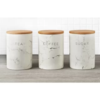 B&M Marble Effect Kitchen Canisters 3pc 1 B&M Marble Effect Kitchen Canisters 3pc