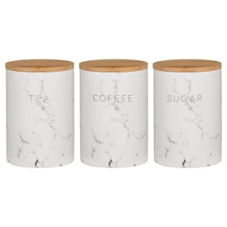 B&M Marble Effect Kitchen Canisters 3pc 3 B&M Marble Effect Kitchen Canisters 3pc - Image 3
