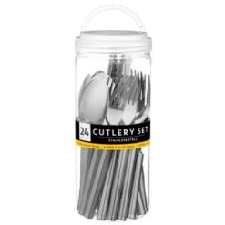 B&M Stainless Steel Cutlery Set 24pc -B&M Home Sales Store 357148 24pc stainless steel cutlery set 2