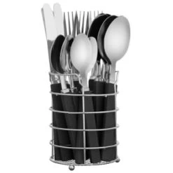 B&M Cutlery Set With Caddy 16pc - Black -B&M Home Sales Store 357347 16pc cutlery set with caddy black 3