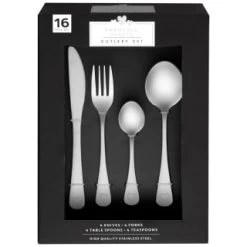 B&M Heart Embossed Cutlery Set 16pc -B&M Home Sales Store 357351 16pc heart embossed cutlery set