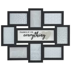 B&M Multi Aperture Photo Frame 8pc - Family Is Everything -B&M Home Sales Store 362635 8 aperture quote frame family is everything black