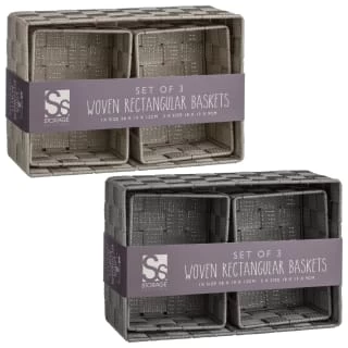 B&M Woven Storage Baskets 3pk - Silver 5 B&M Woven Storage Baskets 3pk - Silver - Image 5