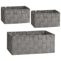 B&M Woven Storage Baskets 3pk - Silver 8 B&M Woven Storage Baskets 3pk - Silver -B&M Home Sales Store 365979 3pk woven baskets silver group