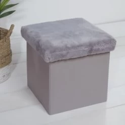 B&M Foldable Fur Seat - Grey