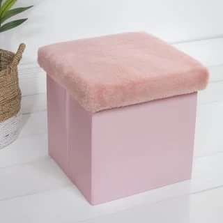 B&M Foldable Fur Seat - Blush 1 B&M Foldable Fur Seat - Blush