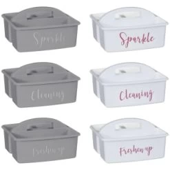 B&M Grey Slogan Cleaning Caddy - Freshen Up -B&M Home Sales Store 367012 slogan cleaning caddy main