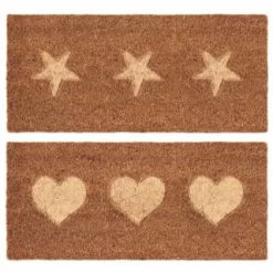 B&M Embossed Coir Step Mat - Hearts -B&M Home Sales Store 367447 embossed coir step mat 25x55cm main
