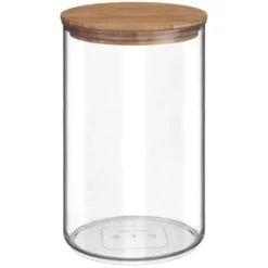 B&M Round Storage Container With Bamboo Lid -B&M Home Sales Store 368020 round storage container with bamboo lid 2l