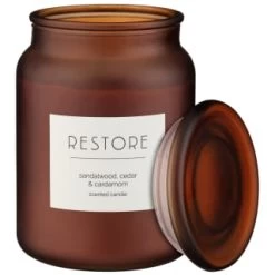 B&M Large Spa Scented Candle - Amber - Restore -B&M Home Sales Store 368679 large spa candle restore 3