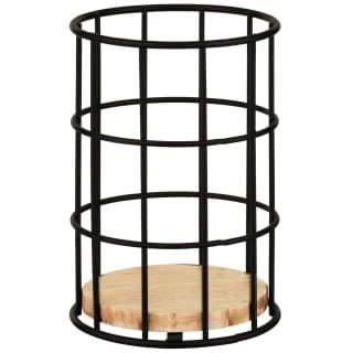 B&M Black Cutlery Holder With Wooden Base 1 B&M Black Cutlery Holder With Wooden Base