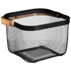 B&M Mesh Storage Basket With Bamboo Handle -B&M Home Sales Store 369475 mesh storage basket with bamboo handle 2