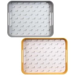 B&M Sausage Dog Bamboo Tray With Handles - Ochre -B&M Home Sales Store 369483 sausage dog printed bamboo tray with handles ochre