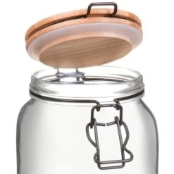 B&M Large Bamboo Clip Lock Glass Jar 3 B&M Large Bamboo Clip Lock Glass Jar -B&M Home Sales Store 369504 large glass clip lock jar with bamboo lid