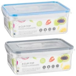 B&M Clip Top Food Containers 4pk - Blue -B&M Home Sales Store 369681 4pk clip top food containers group