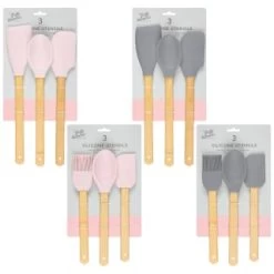 B&M Betty Winters Silicone Utensils 3pk - Grey -B&M Home Sales Store 369971 369972 3pk betty winters silicone utensils main