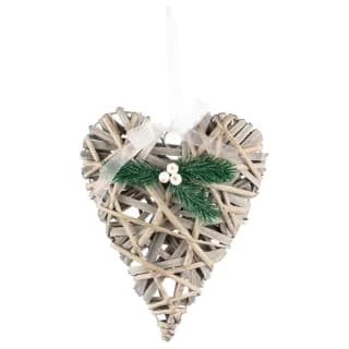 B&M Hanging Wicker Heart - White 1 B&M Hanging Wicker Heart - White