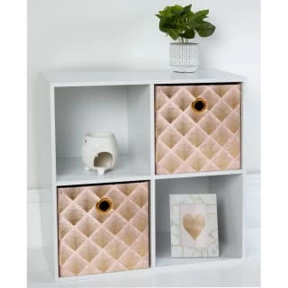 B&M Metallic Storage Cubes 2pk - Blush 1 B&M Metallic Storage Cubes 2pk - Blush