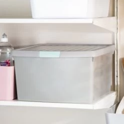 B&M Waffle Clip Box 25.5L - Grey -B&M Home Sales Store 375472 grey 25 5l waffle clip box 3