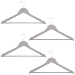 B&M Matte Grey Wooden Hangers 4pk -B&M Home Sales Store 376023 wooden hangers 4pk group