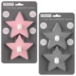 B&M Star Shaped Self Adhesive Hooks 2pk - Blush -B&M Home Sales Store 376159 2pk star shaped self adhesive hooks group