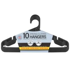 B&M Jumbo Hangers 10pk - Black -B&M Home Sales Store 376555 10pk strong clothes hangers blacks 2