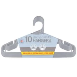 B&M Jumbo Hangers 10pk - Grey 6 B&M Jumbo Hangers 10pk - Grey -B&M Home Sales Store 376556 10pk strong clothes hangers grey 2