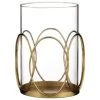 B&M Glass Candle Holder - Gold